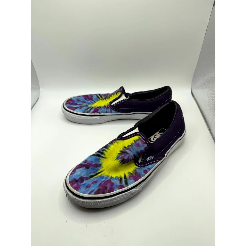 VANS Classic Slip-On Womens 6 Sneaker Tie Dye Canvas Low Top Slip On Skate Shoes